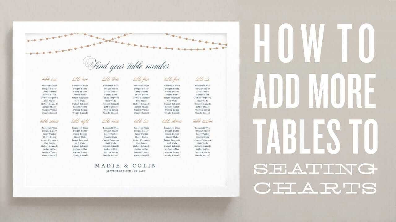 How To Add More Tables To Your Wedding Seating Chart Template Throughout Wedding Seating Chart Template Word