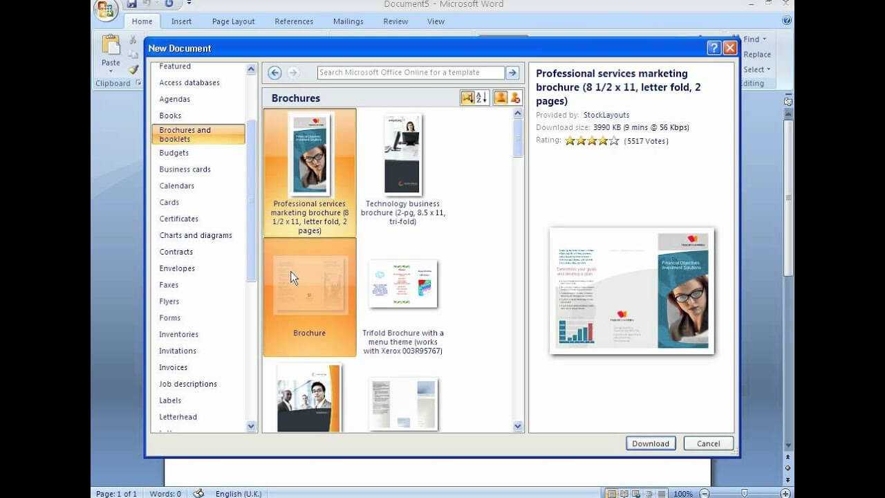 How To Create A Brochure With Microsoft Word 2007 Intended For Brochure Templates For Word 2007