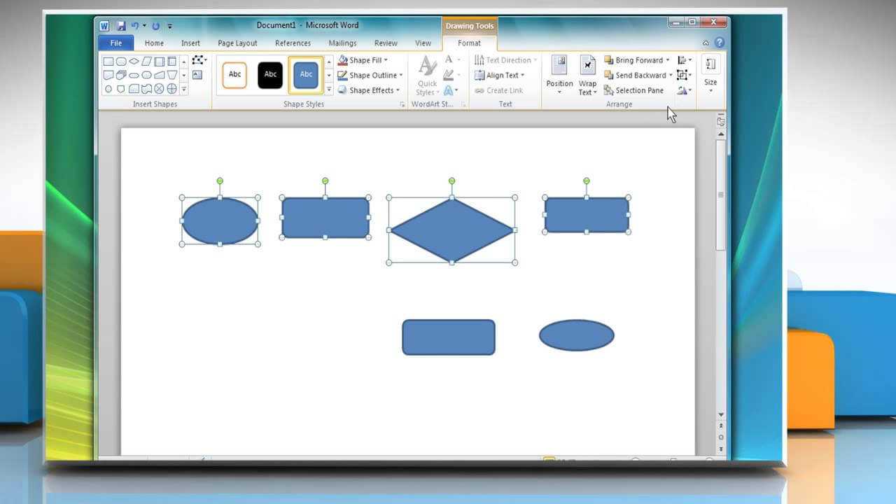 How To Create A Flow Chart In Microsoft® Word 2010 Within Microsoft Word Flowchart Template