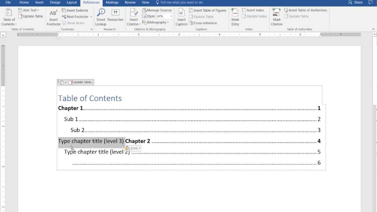 How To Create A Manual Table Of Contents In Word 2016 With Contents Page Word Template