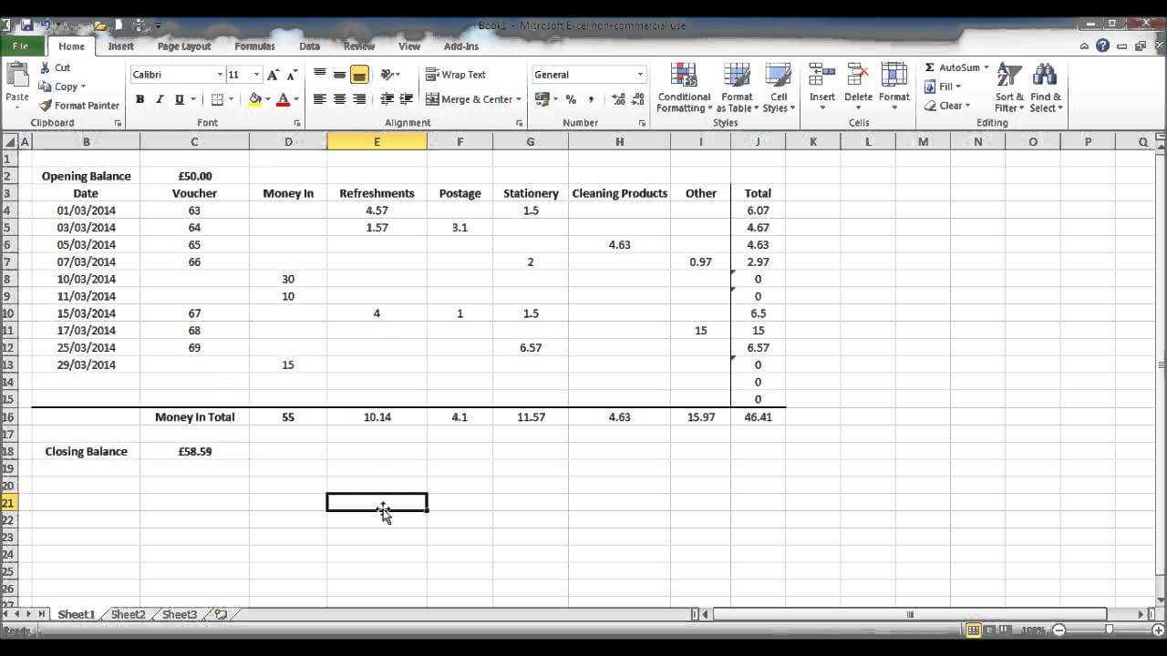 How To Create A Petty Cash Template Using Excel – Part 4 Throughout Petty Cash Expense Report Template