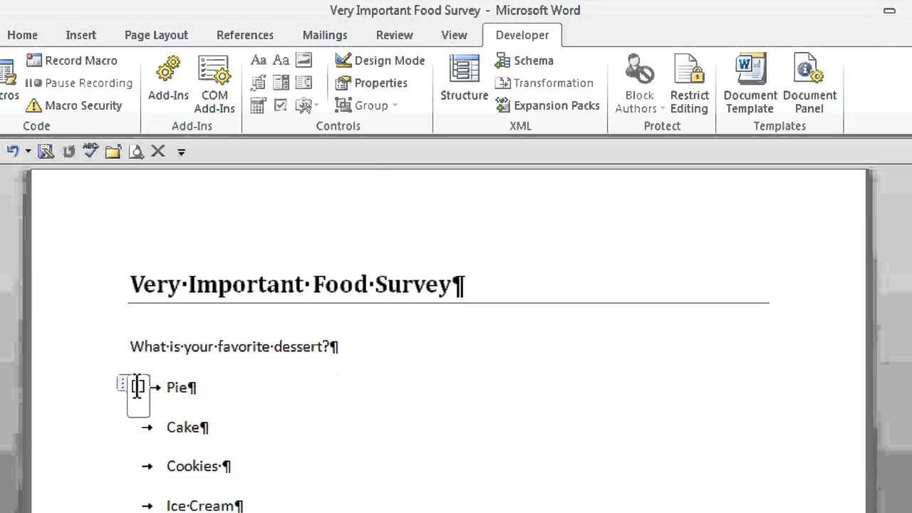 How To Create A Survey With Radio Buttons In Microsoft Word : Office  Software Help Intended For Poll Template For Word