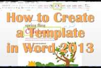 How To Create A Template In Word 2013 within How To Create A Template In Word 2013