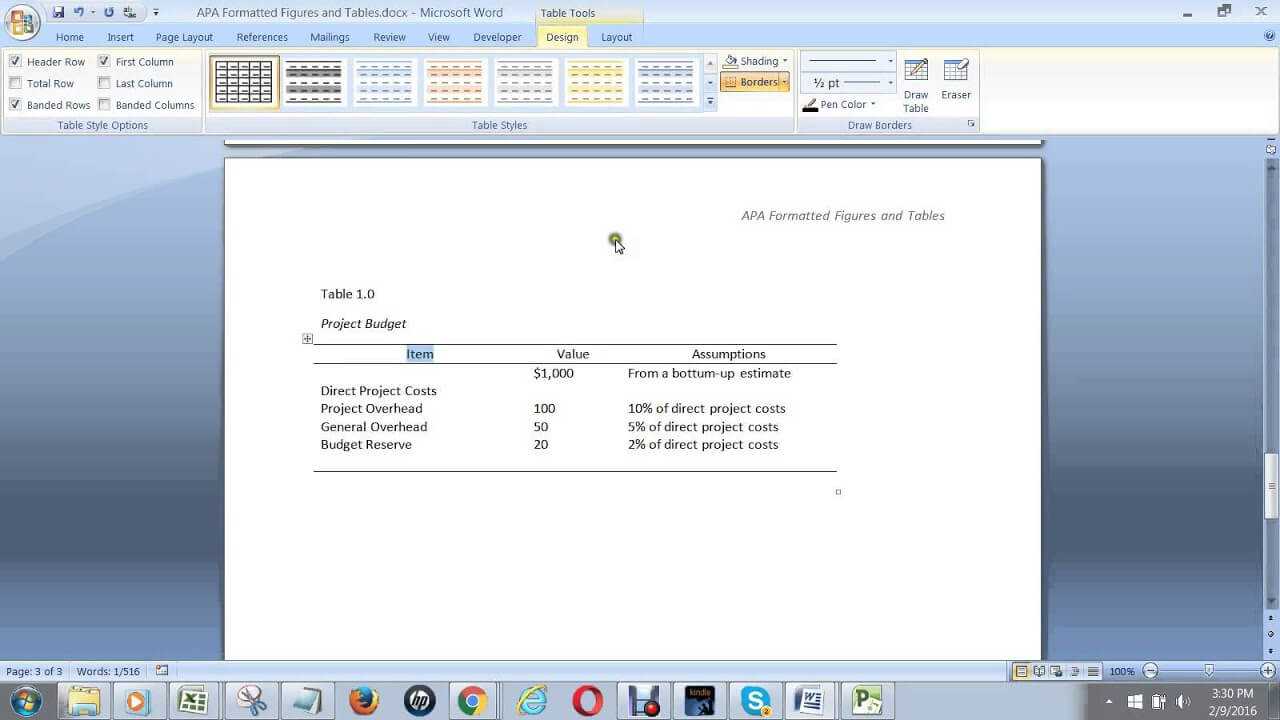 How To Create An Apa Formatted Table In Ms Word Pertaining To Apa Table Template Word