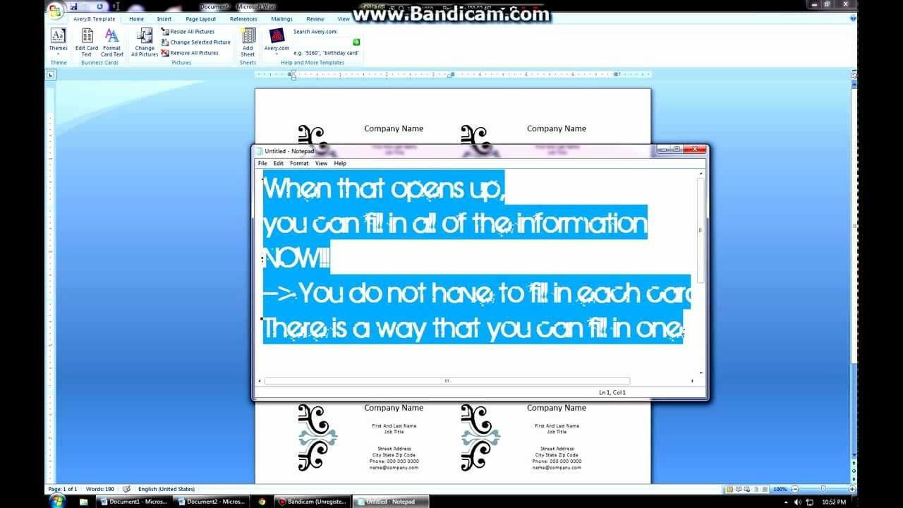 How To Create Business Cards On Microsoft Word 2007 | Diy With Business Card Template For Word 2007