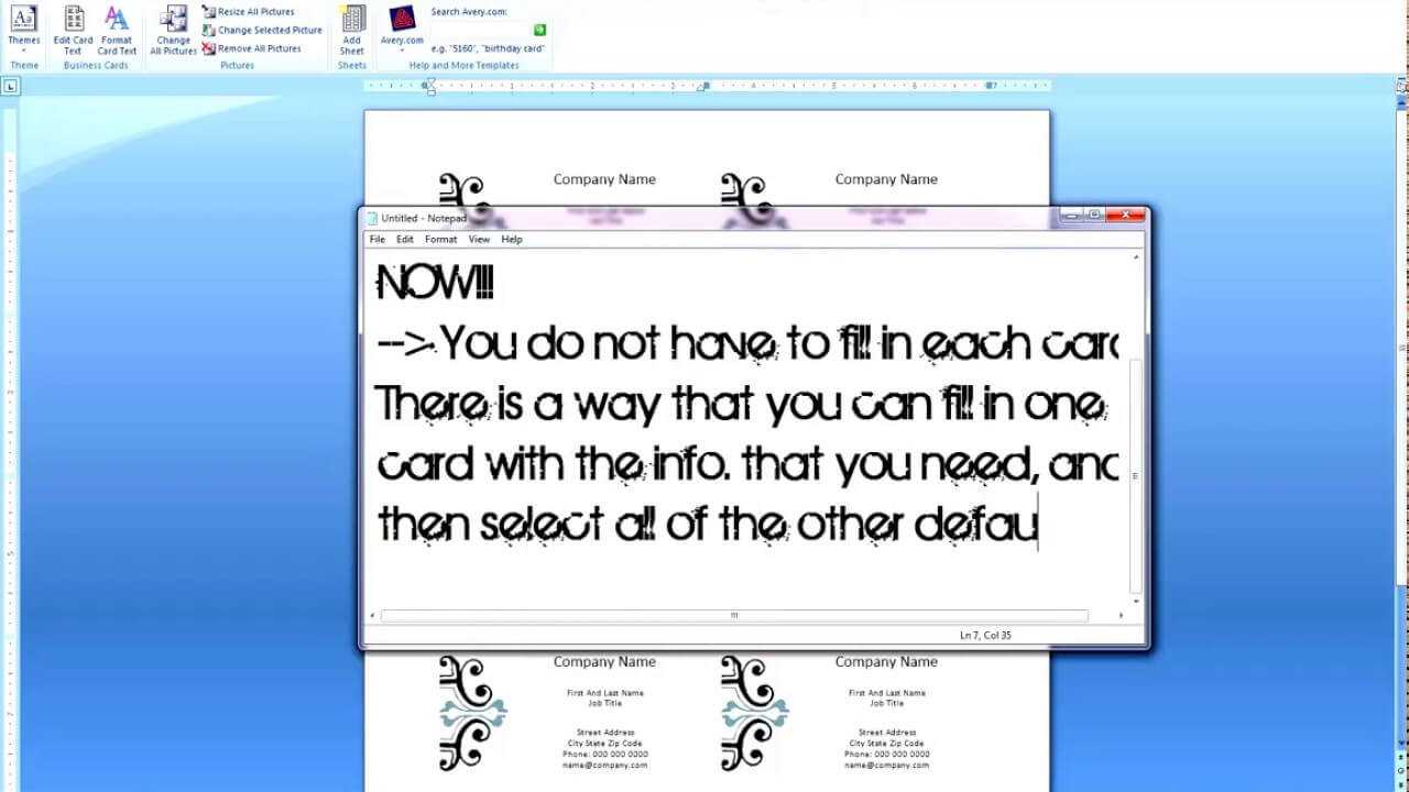 How To Create Business Cards On Microsoft Word 2007 For Business Card Template For Word 2007