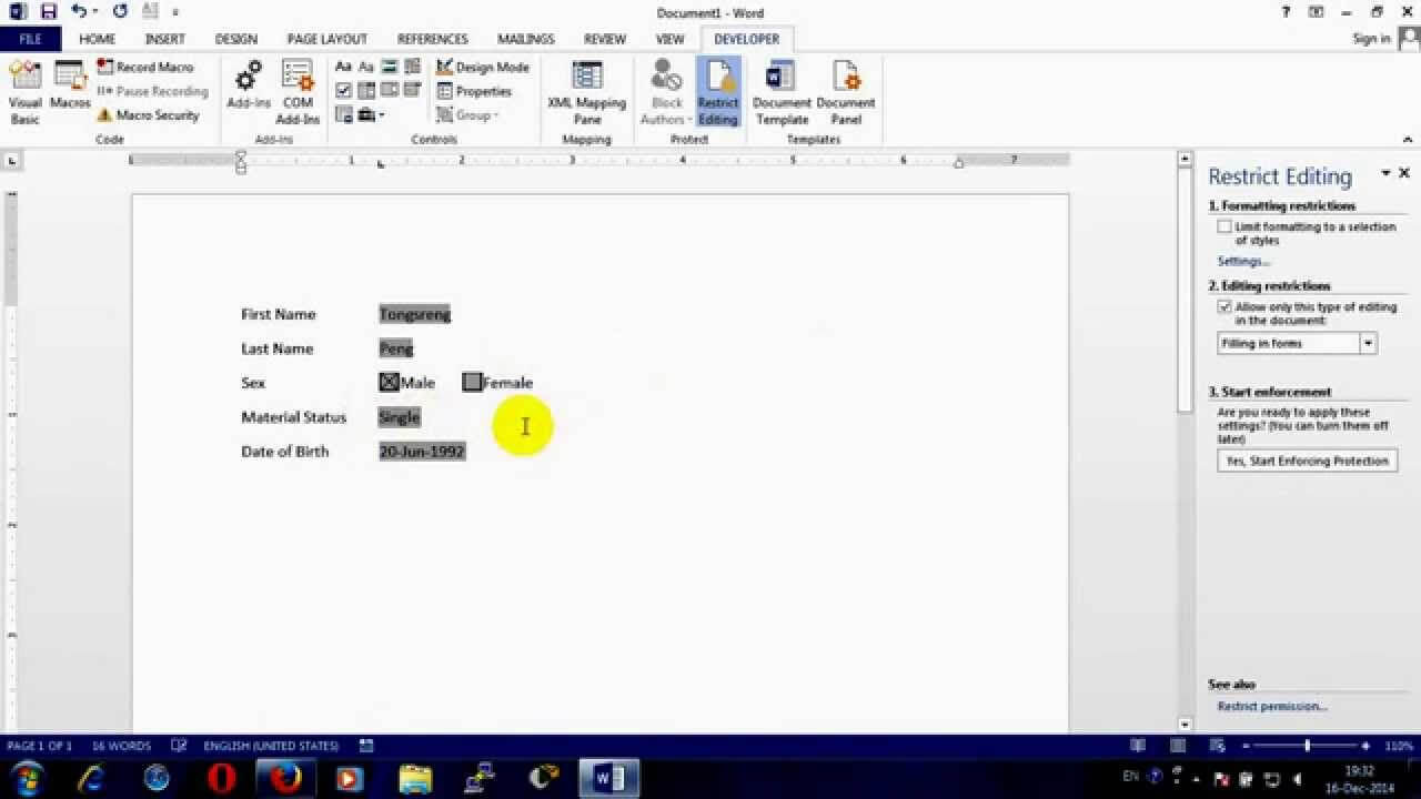 How To Create Fillable Form In Ms Word 2013 Pertaining To How To Create A Template In Word 2013