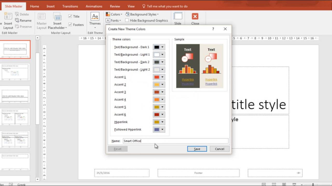 How To Create & Save Your Own Theme In Powerpoint 2016 Inside Save Powerpoint Template As Theme