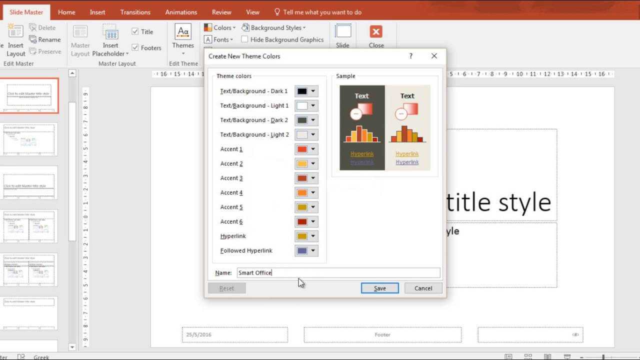 How To Create & Save Your Own Theme In Powerpoint 2016 Inside Save Powerpoint Template As Theme