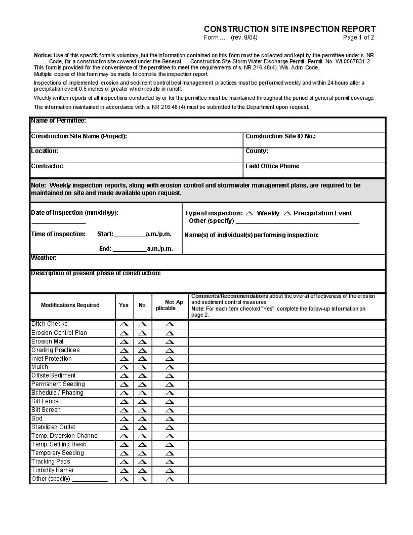 How To Draft A Construction Site Inspection Report? An Easy Intended For Engineering Inspection Report Template