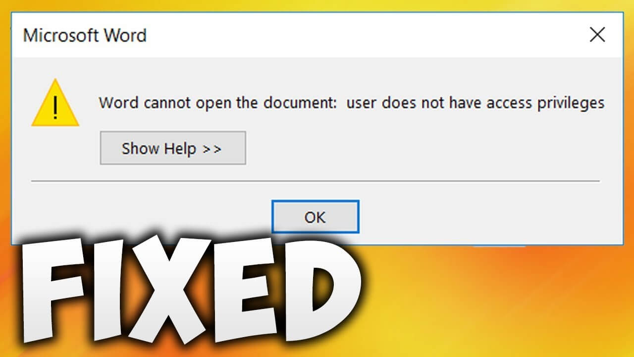 How To Fix Word Cannot Open The Document User Does Not Have Access  Privileges Error (Easy Solution) Inside Word Cannot Open This Document Template
