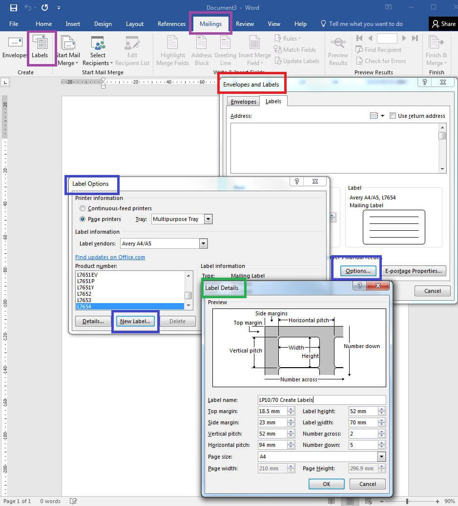 How To – How To Create Your Own Label Templates In Word With Regard To Labels 8 Per Sheet Template Word