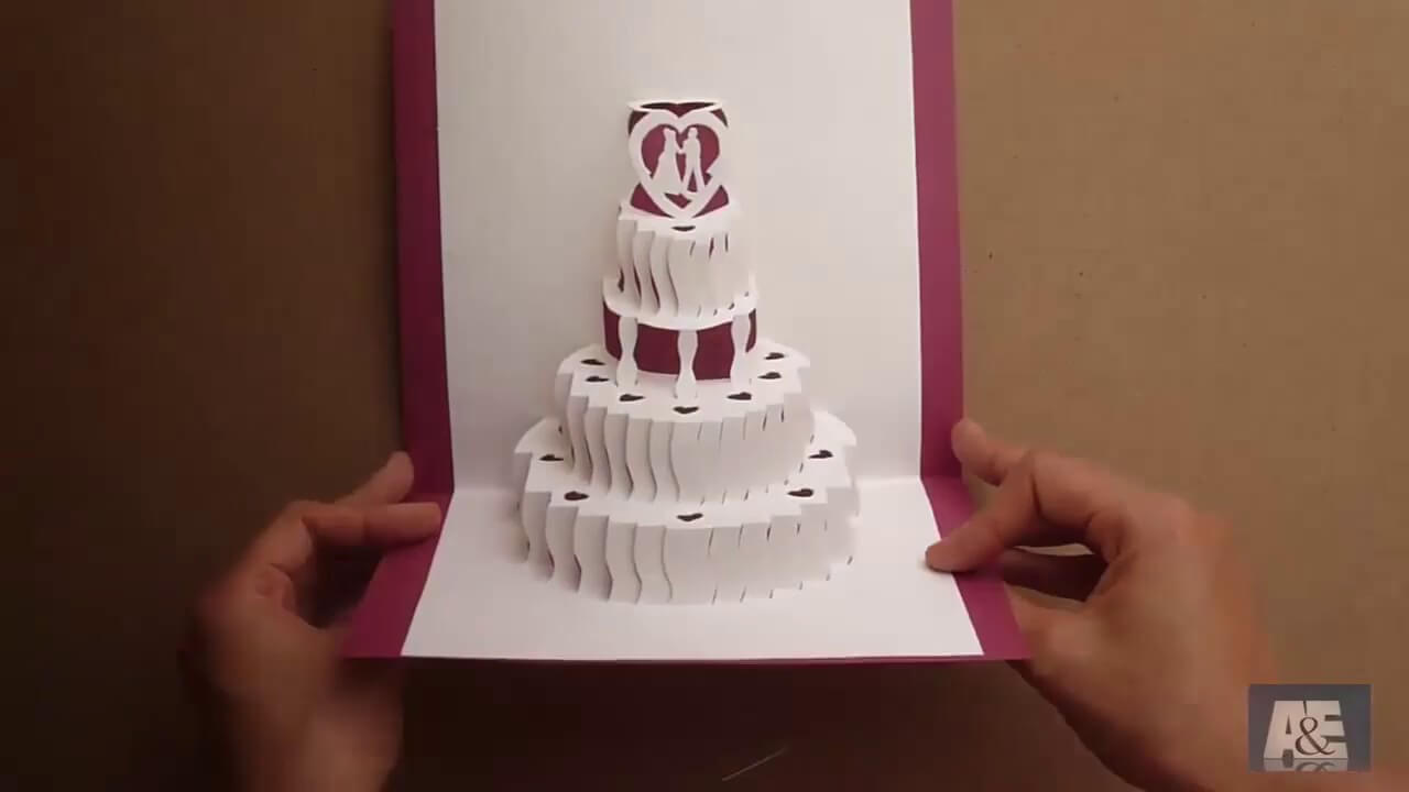 How To Make A Amazing Wedding Cake Pop Up Card Tutorial – Free Template Intended For Wedding Pop Up Card Template Free