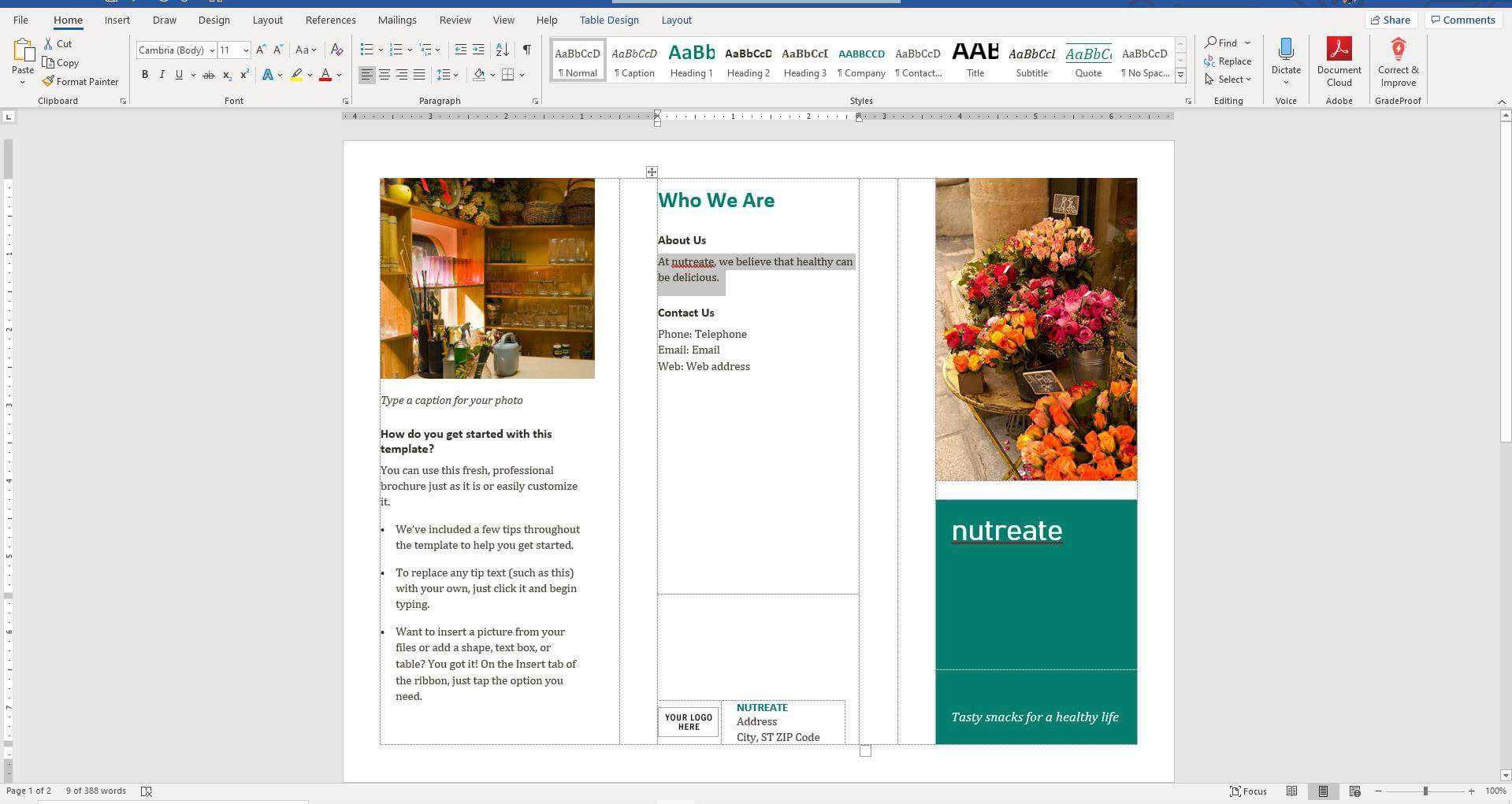 How To Make A Brochure On Microsoft Word For Word Catalogue Template