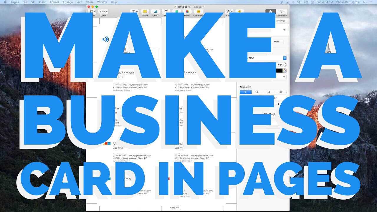 How To Make A Business Card In Pages For Mac (2016) Inside Pages Business Card Template