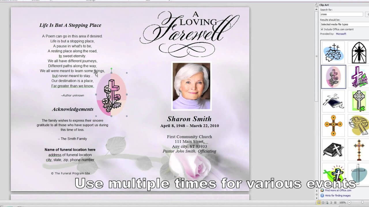 How To Make A Funeral Program In Word Inside Memorial Card Template Word
