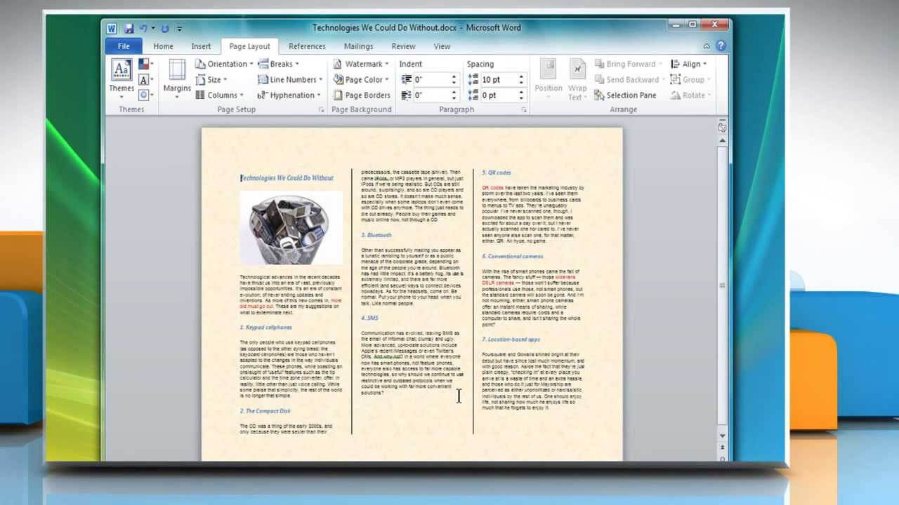 How To Make A Tri Fold Brochure In Microsoft® Word 2007 For Brochure Templates For Word 2007