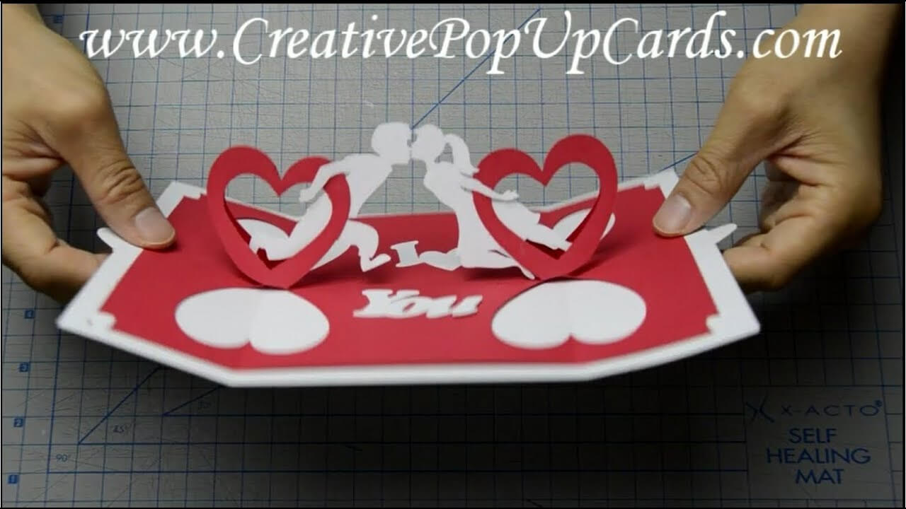 How To Make A Valentines Day Pop Up Card: Twisting Hearts For Twisting Hearts Pop Up Card Template