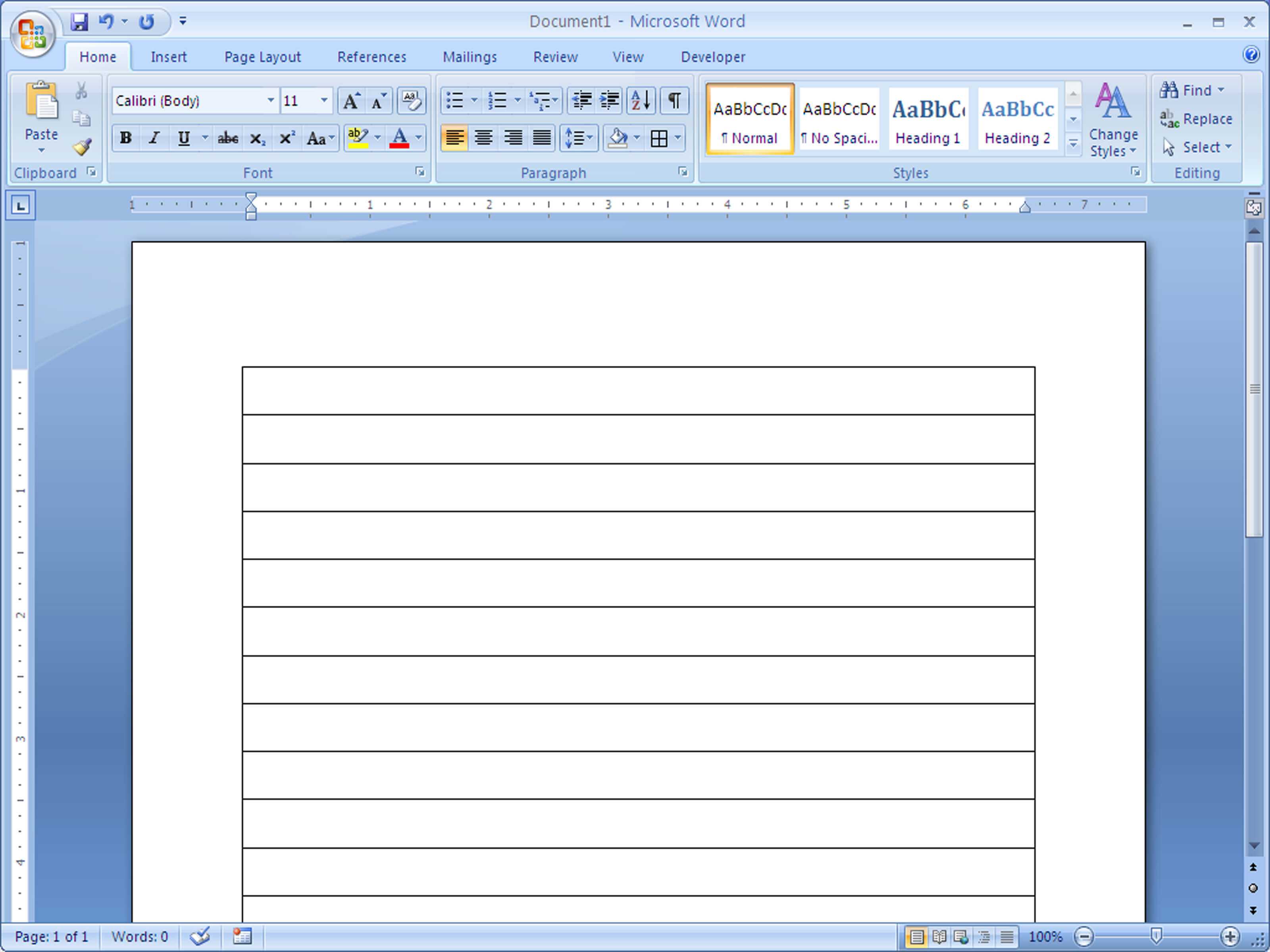 How To Make Lined Paper In Word 2007: 4 Steps (With Pictures) With College Ruled Lined Paper Template Word 2007