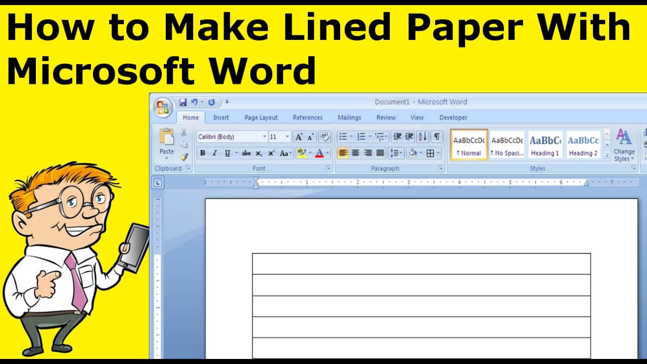 How To Make Lined Paper With Microsoft Word Within Notebook Paper Template For Word 2010