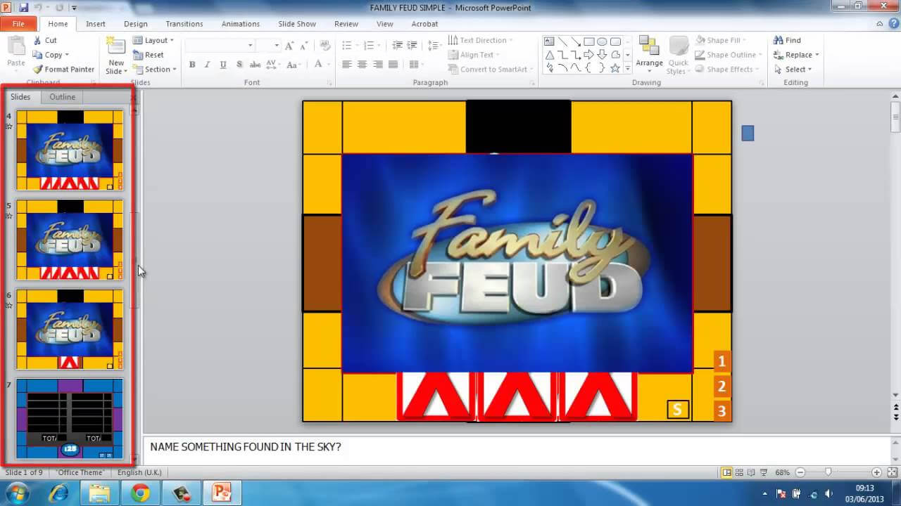 How To Make Powerpoint Games Family Feud Intended For Family Feud Powerpoint Template With Sound
