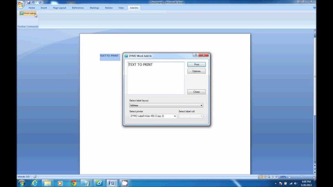 How To Print From Dymo Label Software In Microsoft Word Throughout Dymo Label Templates For Word