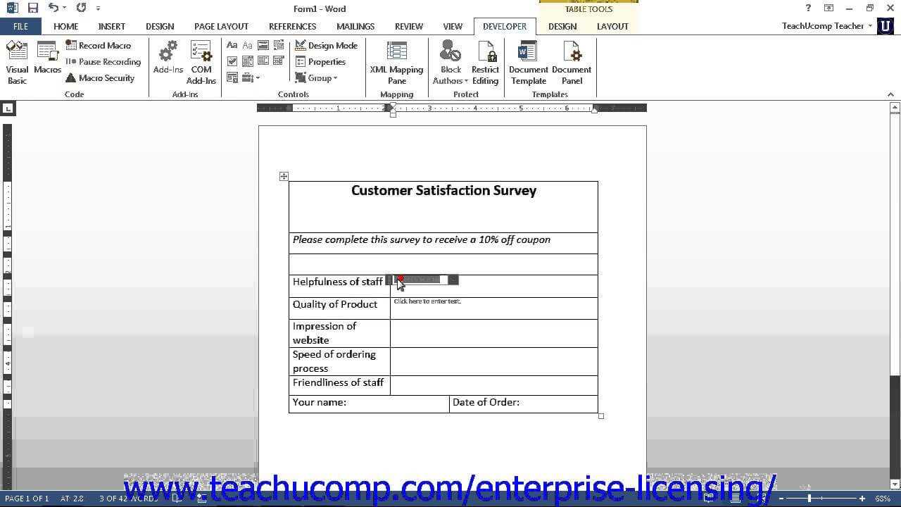 How To Te Fillable Forms In Microsoft Word Youtube Ting Inside Creating Word Templates 2013