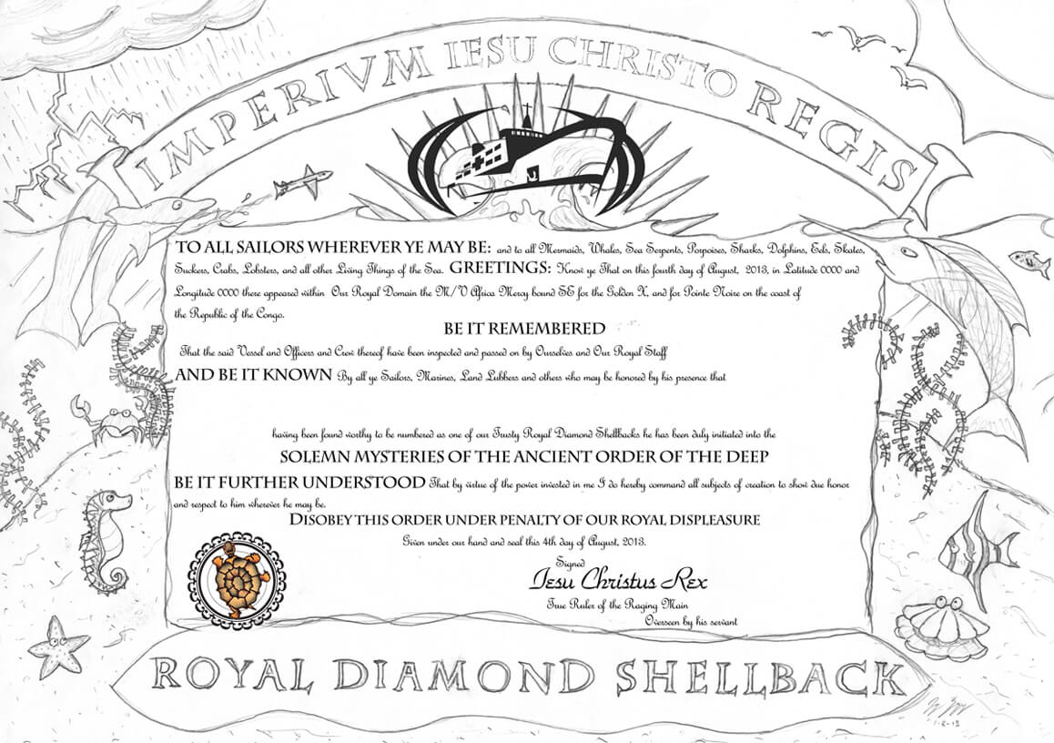 How To Turn Slimy Polliwogs Into Trusty Shellbacks | Jay On In Crossing The Line Certificate Template