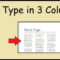 How To Type In 3 Columns Word inside 3 Column Word Template