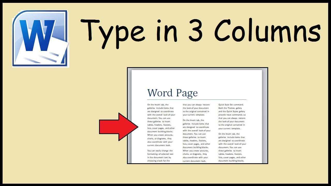 How To Type In 3 Columns Word Inside 3 Column Word Template