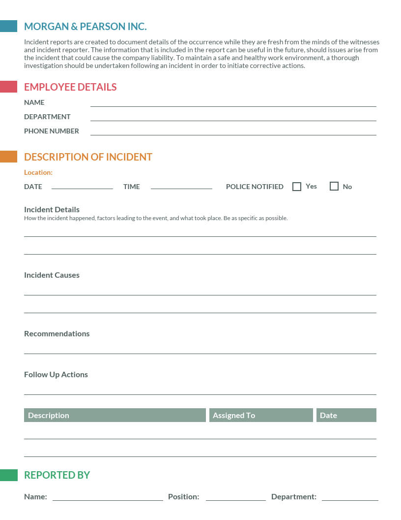How To Write An Effective Incident Report [Examples + Intended For It Issue Report Template