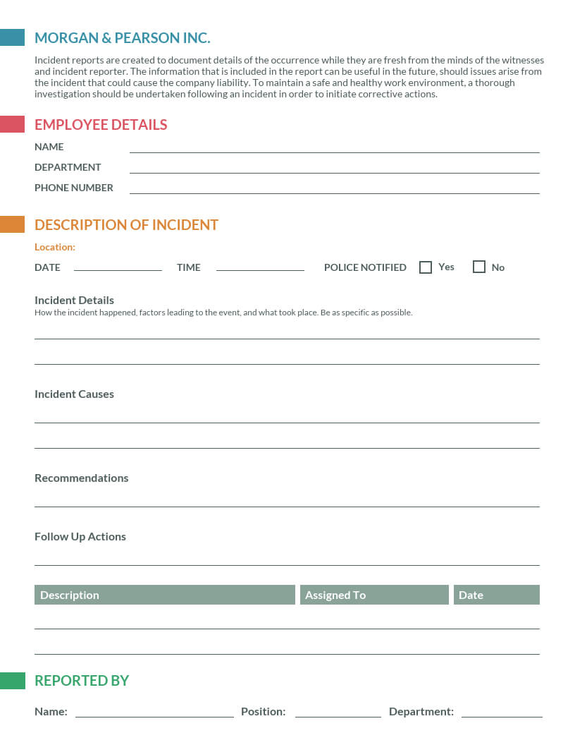 How To Write An Effective Incident Report [Examples + Throughout Employee Incident Report Templates