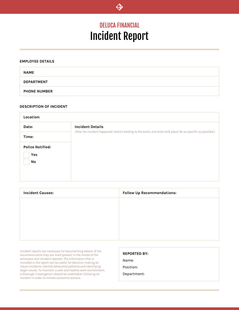 How To Write An Effective Incident Report [Examples + Throughout Incident Report Register Template