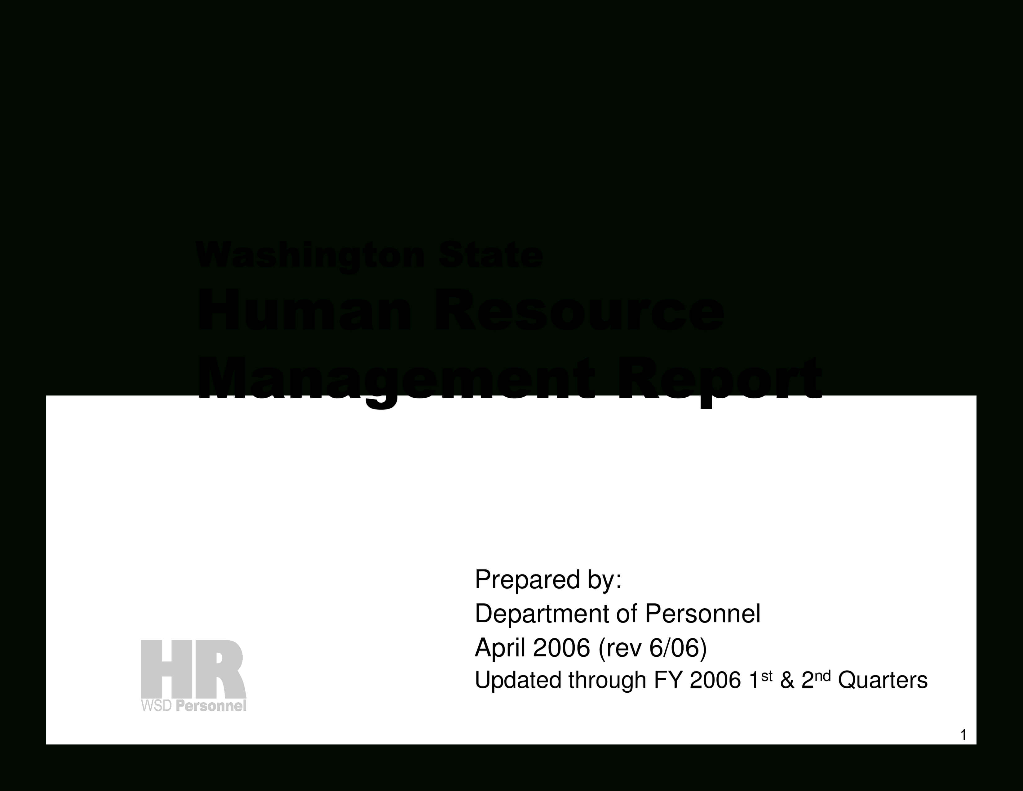 Hr Management Report | Templates At Allbusinesstemplates Pertaining To Hr Management Report Template