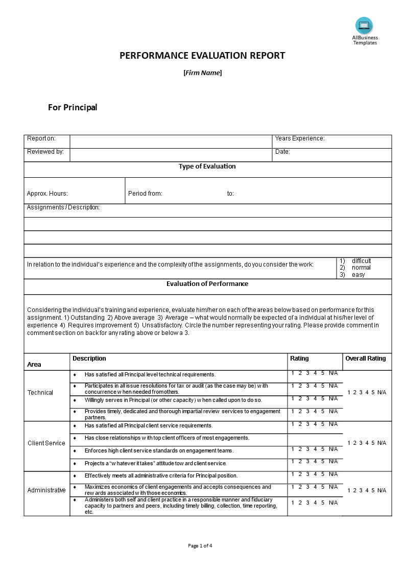 Hr Performance Evaluation Report | Templates At Inside Template For Evaluation Report