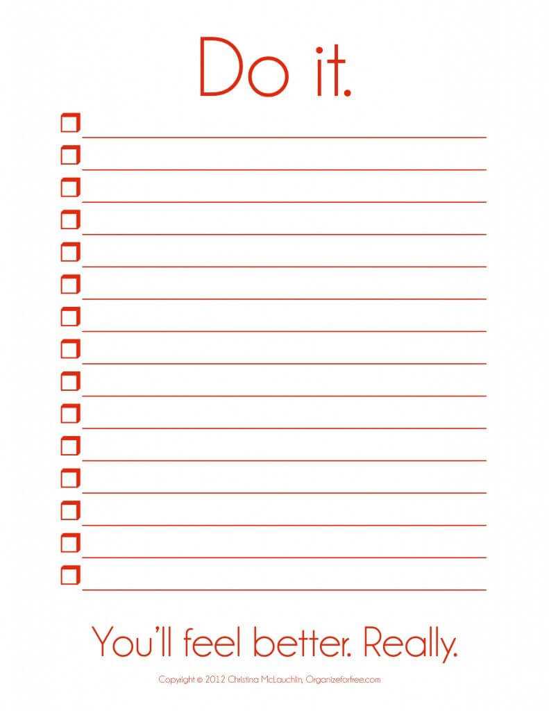 I So Need This! ~ Things To Do Template Pdf | Free Printable With Blank To Do List Template