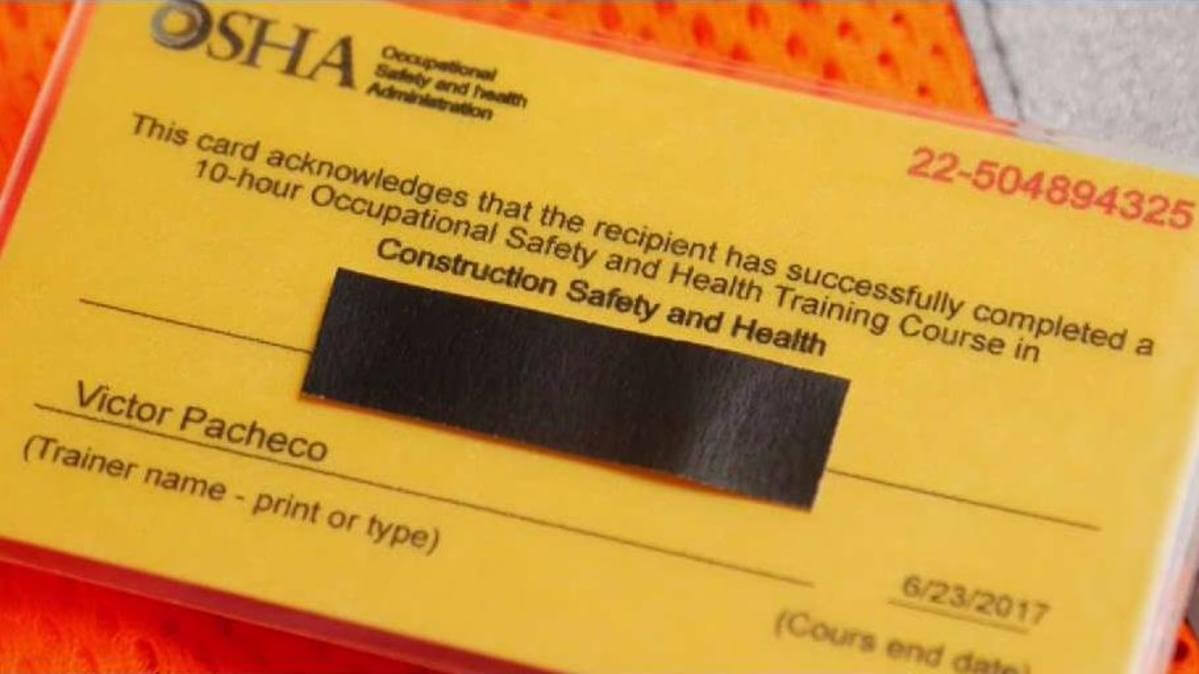 I Team: Fake Osha Cards Put Construction Workers At Risk For Osha 10 Card Template