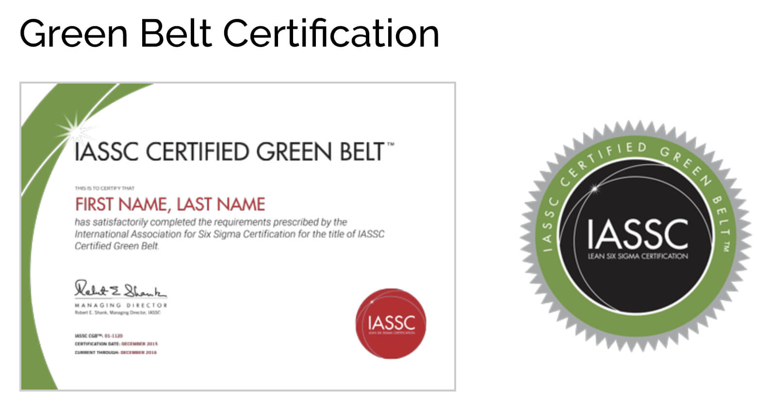 Icgb – Lean Six Sigma Green Belt Online Self Paced – 12 Months E Learning  Access For Green Belt Certificate Template