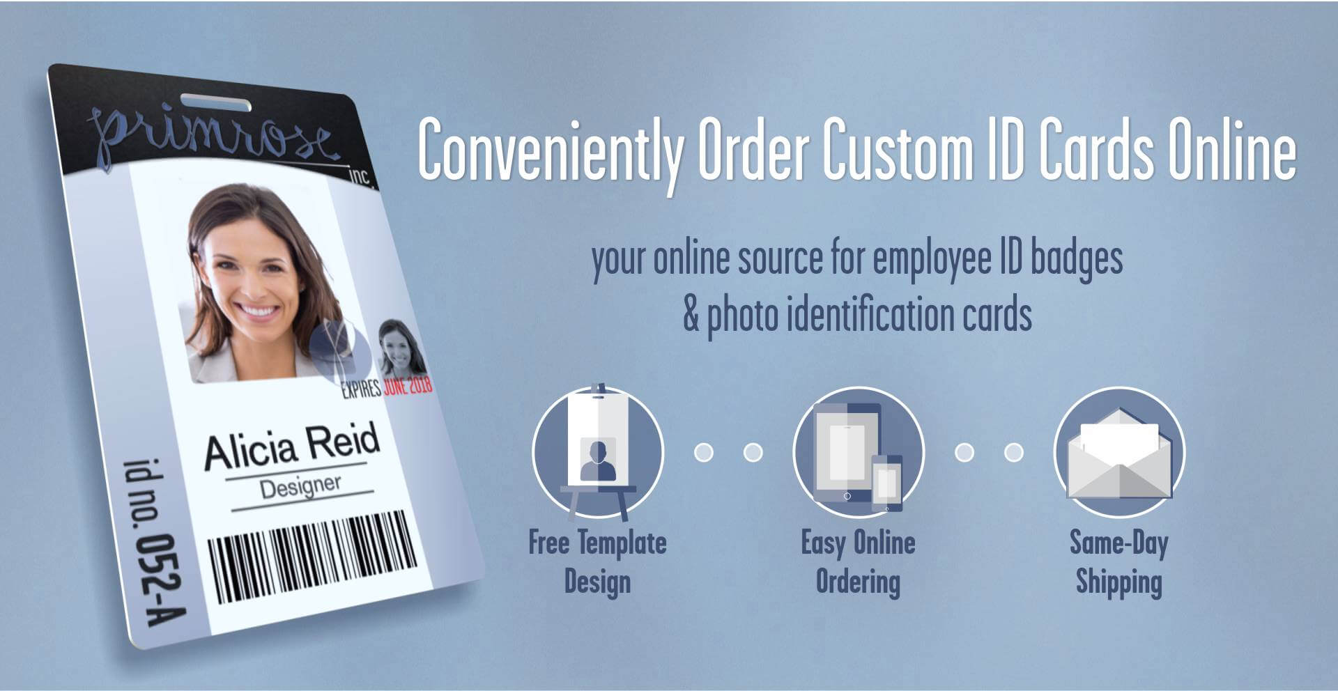 Id Badges & Cards Ordered Online With Free Design | Instantcard Inside Media Id Card Templates
