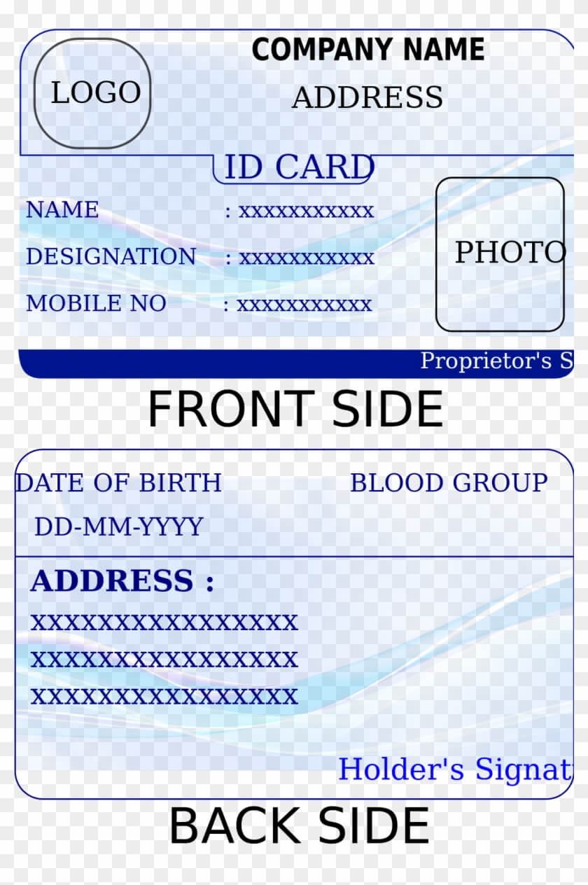 Id Card Template – Identification Card Template Printable For Pvc Id Card Template