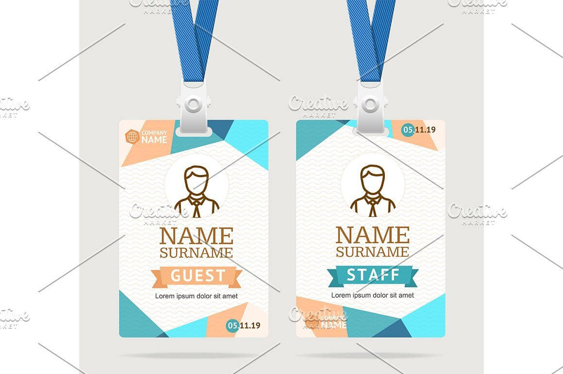 Id Card Template Plastic Badge Id Card Template Abstract Inside Faculty Id Card Template