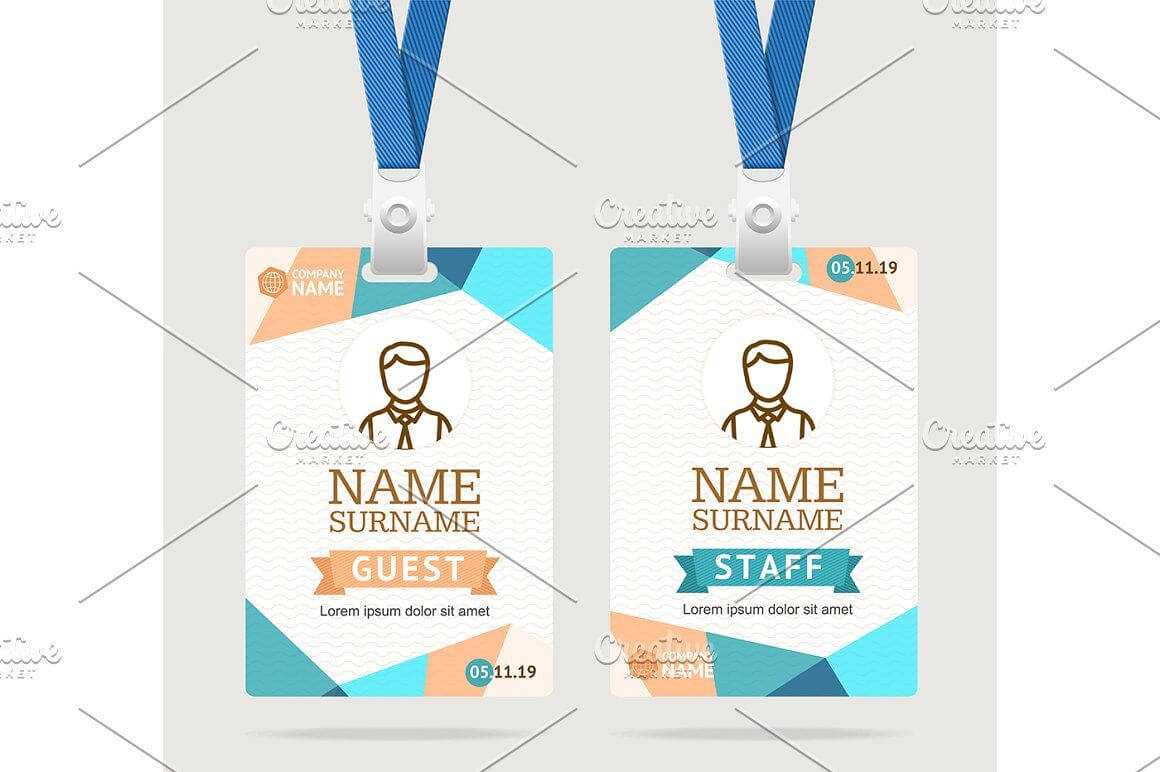 Id Card Template Plastic Badge Id Card Template Abstract Inside Faculty Id Card Template