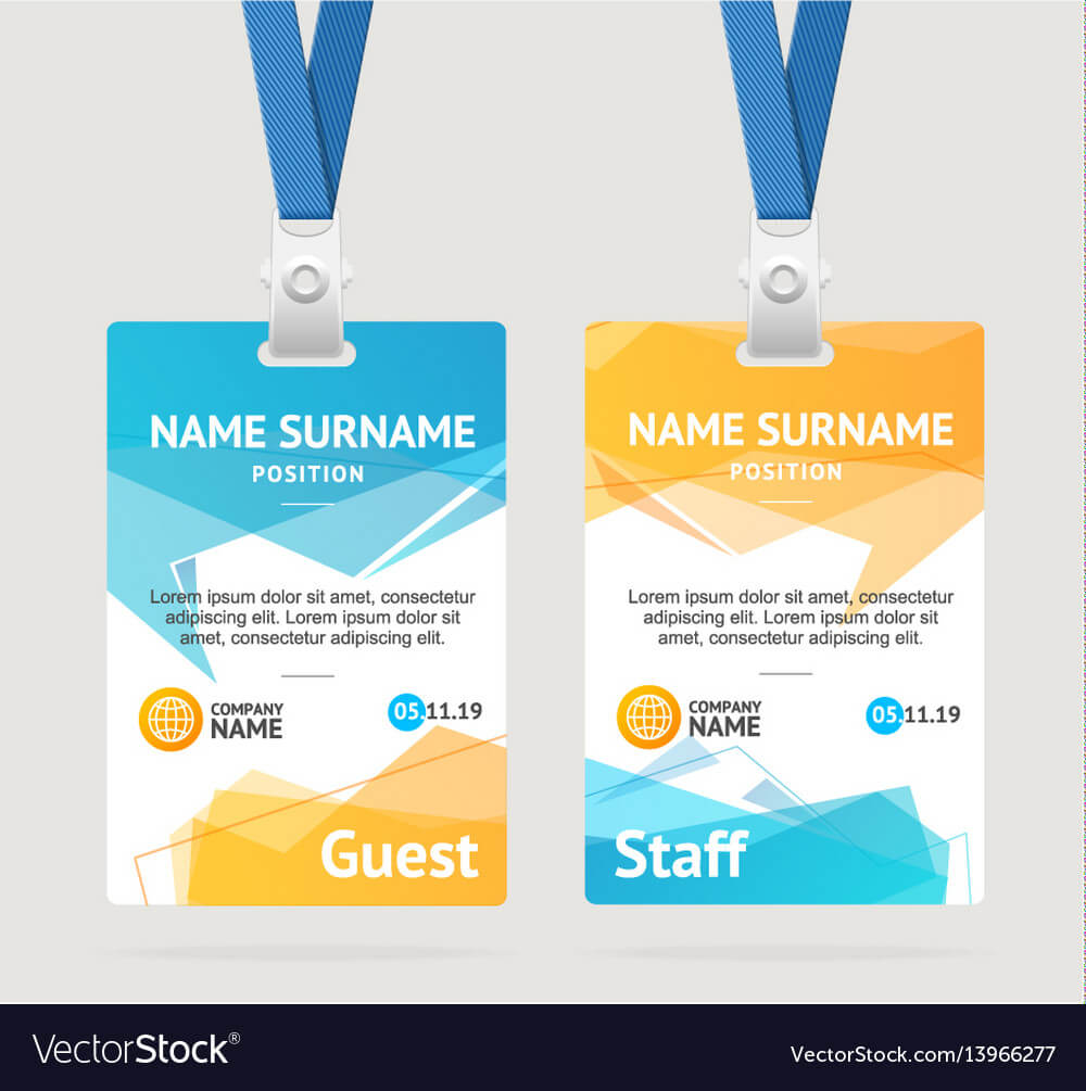 Id Card Template Plastic Badge In Conference Id Card Template