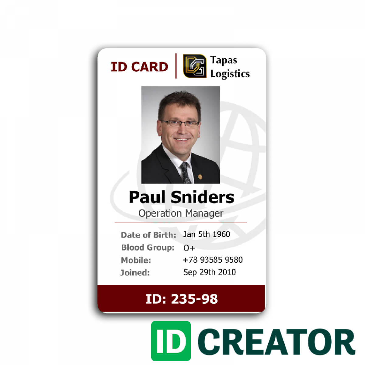 Id Card Template Recent Visualize 1 Front Of Id Employee 232 Inside Employee Card Template Word