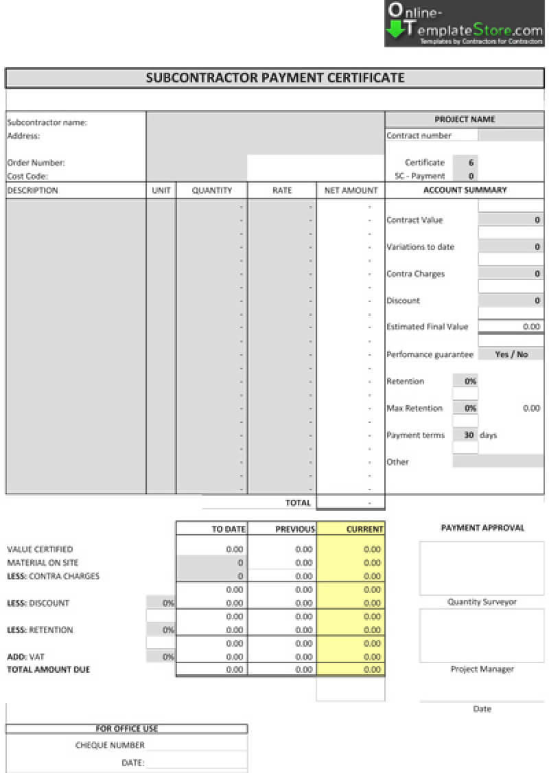 Ideas For Certificate Of Payment Template About Format Throughout Certificate Of Payment Template