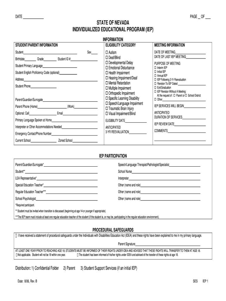 Iep Forms – Fill Online, Printable, Fillable, Blank | Pdffiller With Blank Iep Template