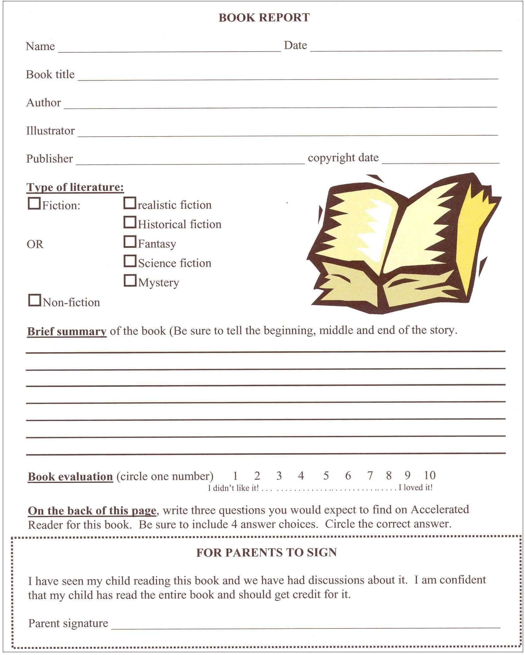 Image Result For 6Th Grade Book Report Format | Get For Ar Report Template