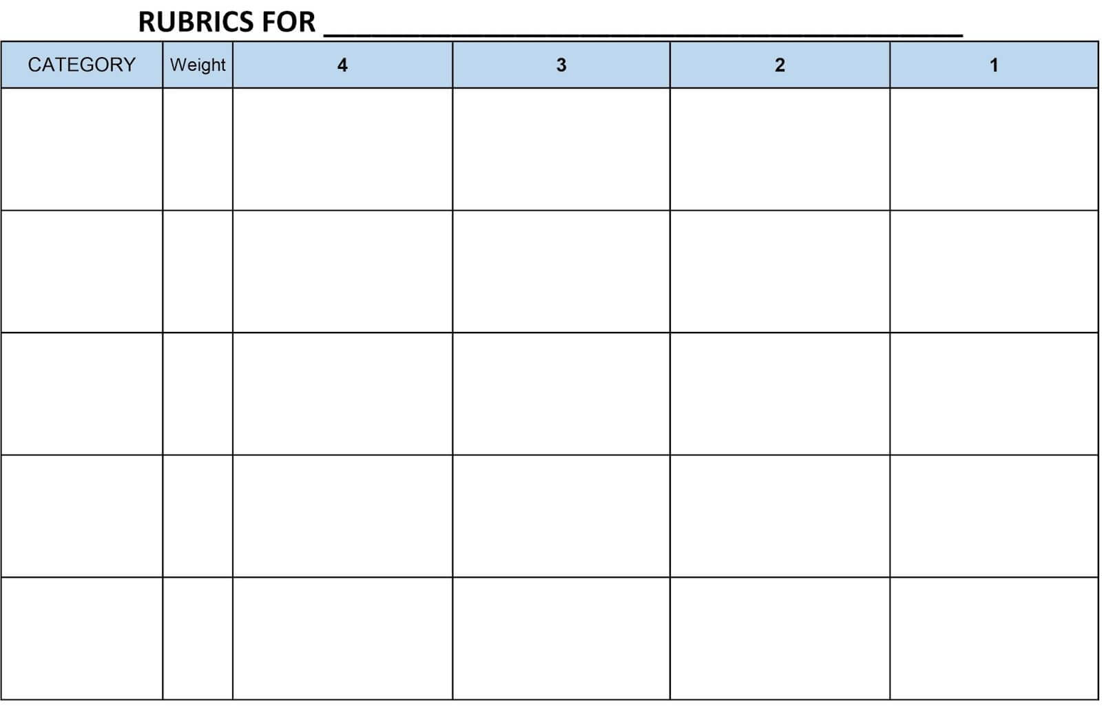 Image Result For Blank Rubric Template Editable | Workin It In Blank Rubric Template