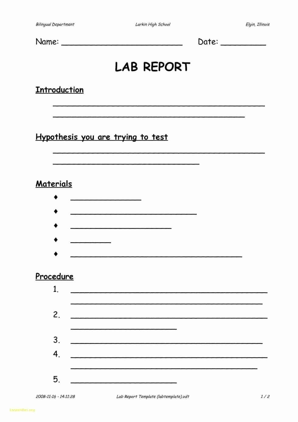 Image Result For Lab Report Template Middle School Intended For Lab Report Template Middle School