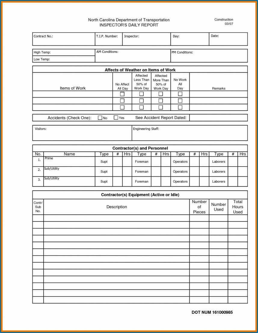 Impressive Construction Daily Report Template Ideas Work Within Construction Daily Report Template Free